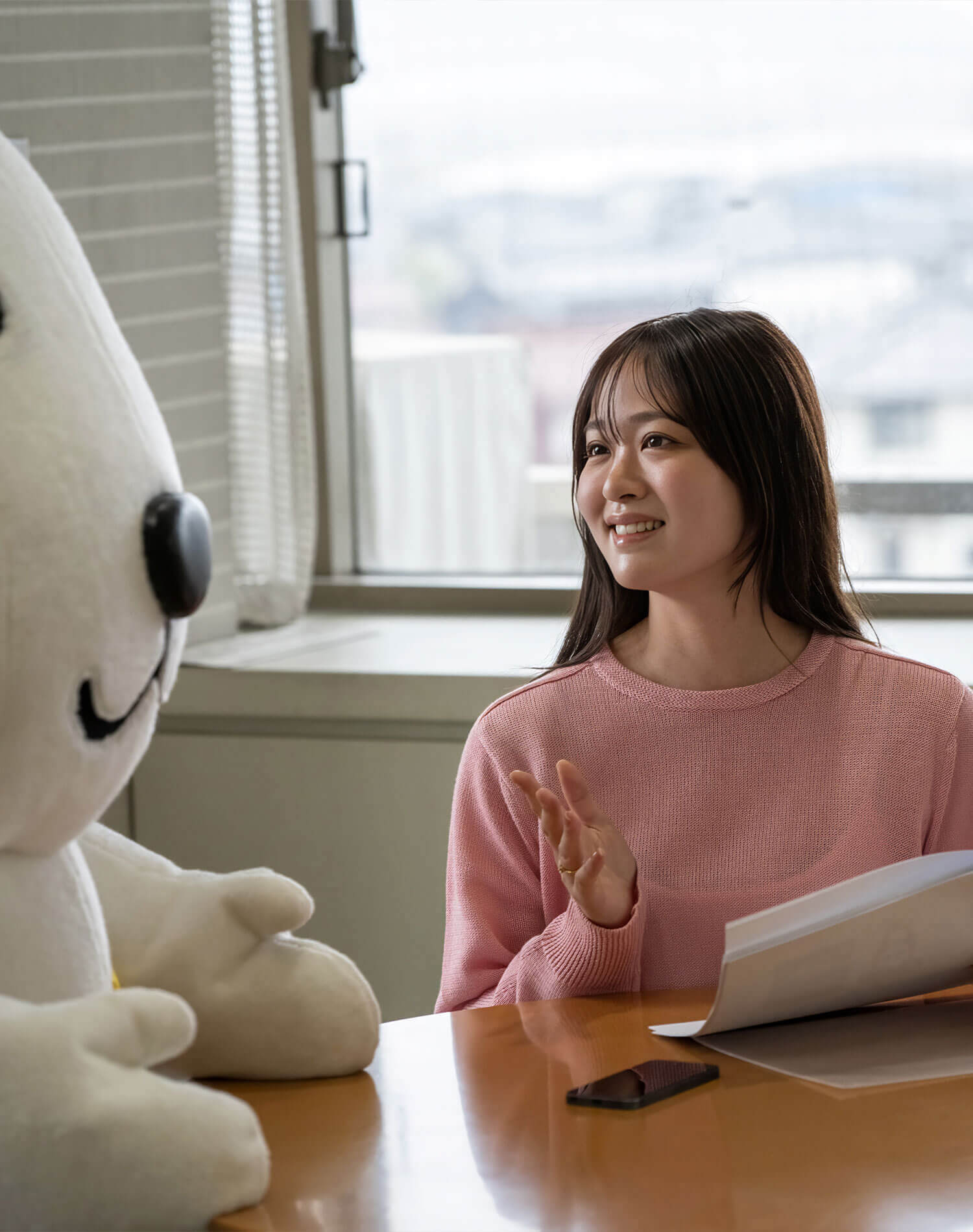 びわけんを取材する池田さん