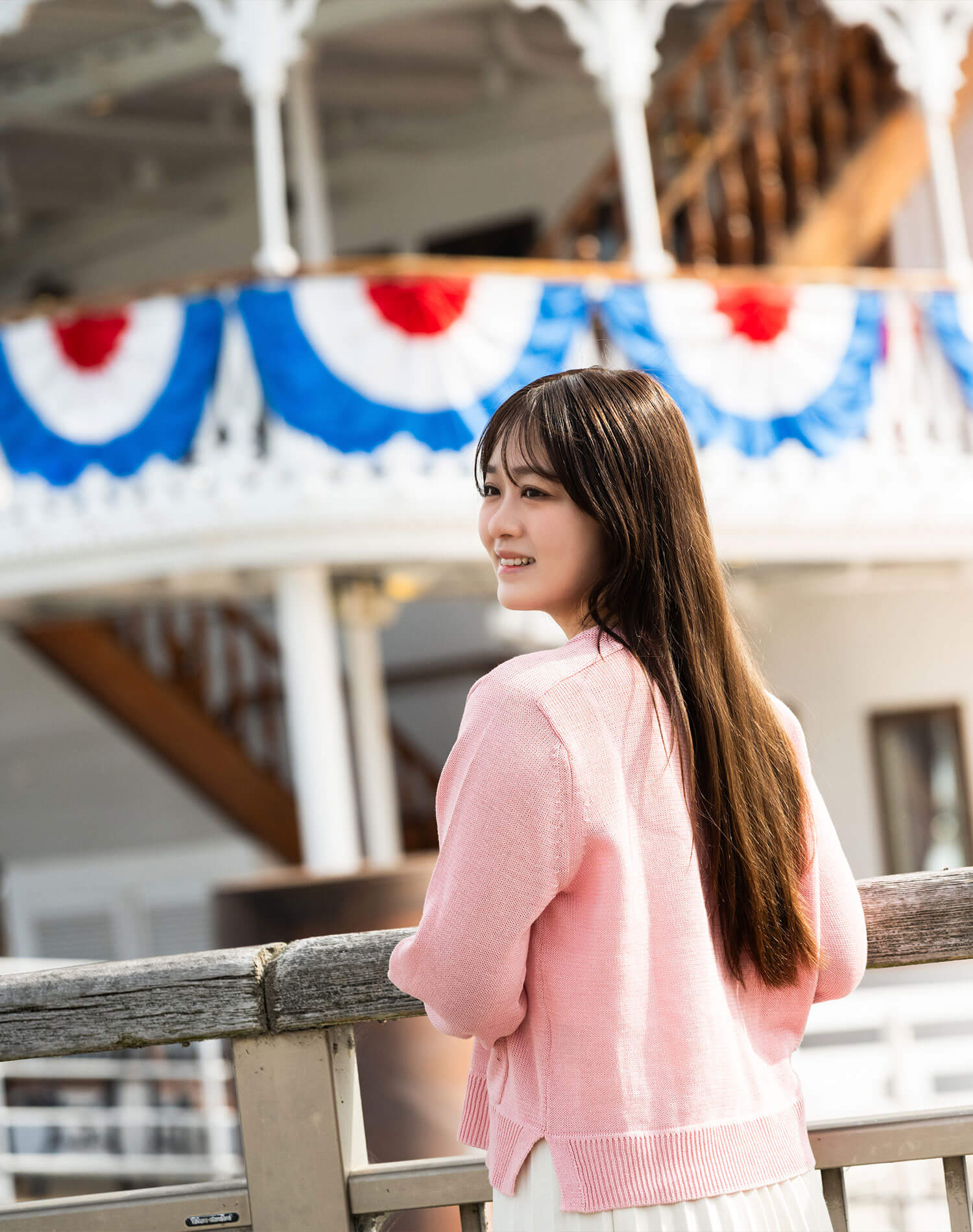 遊覧船『ミシガン』の船着場での池田さん