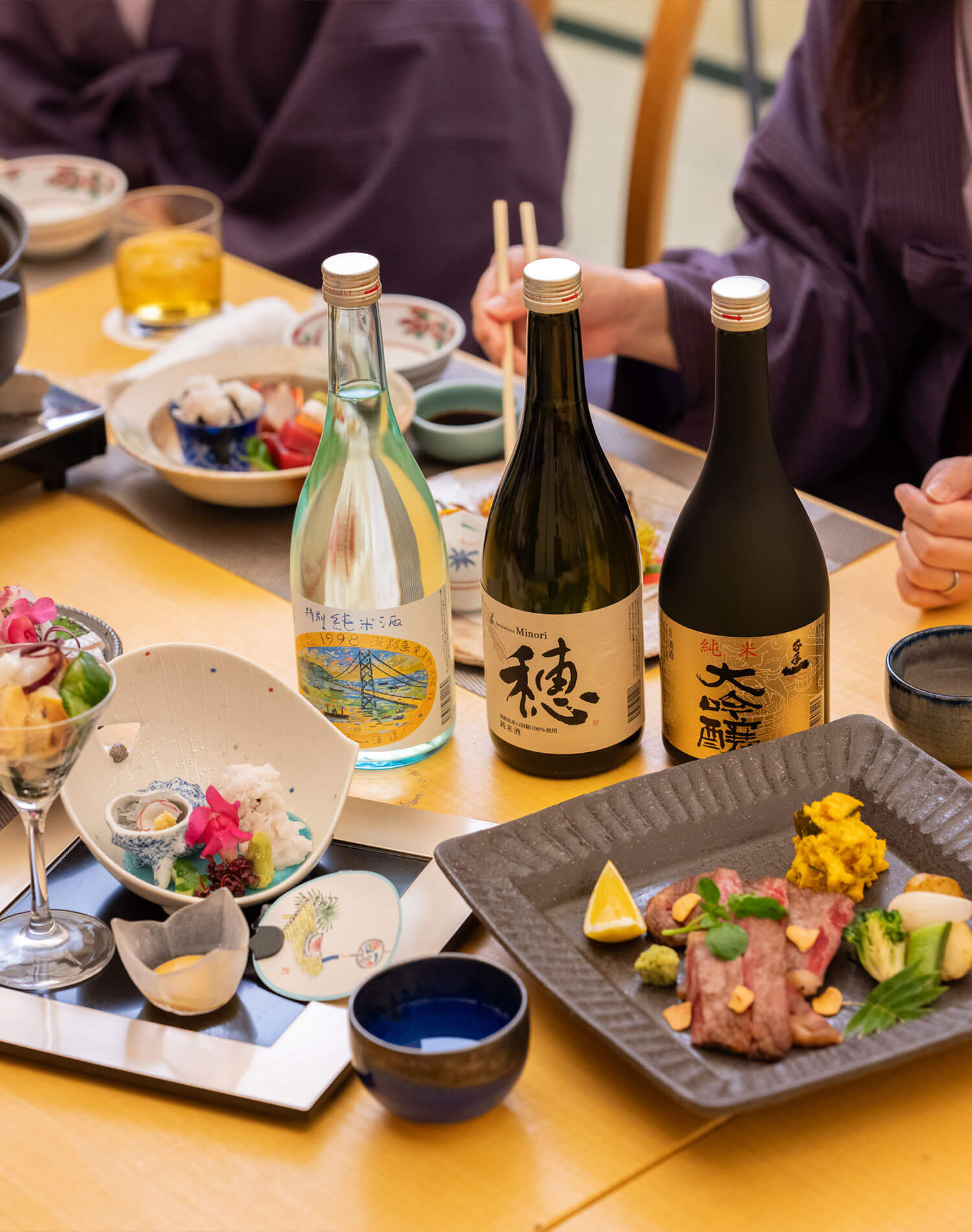 3種の日本酒を飲み比べ