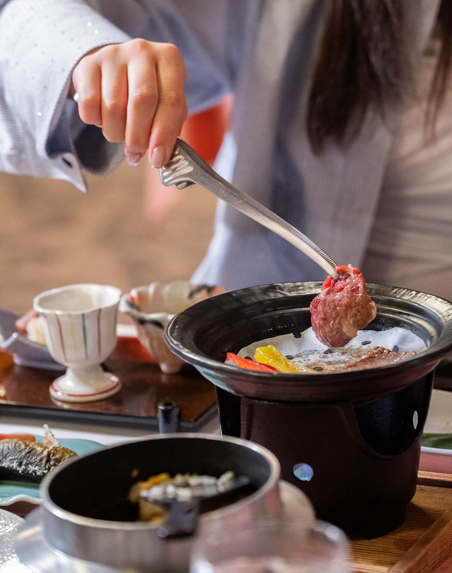 和牛を好みの焼き加減に