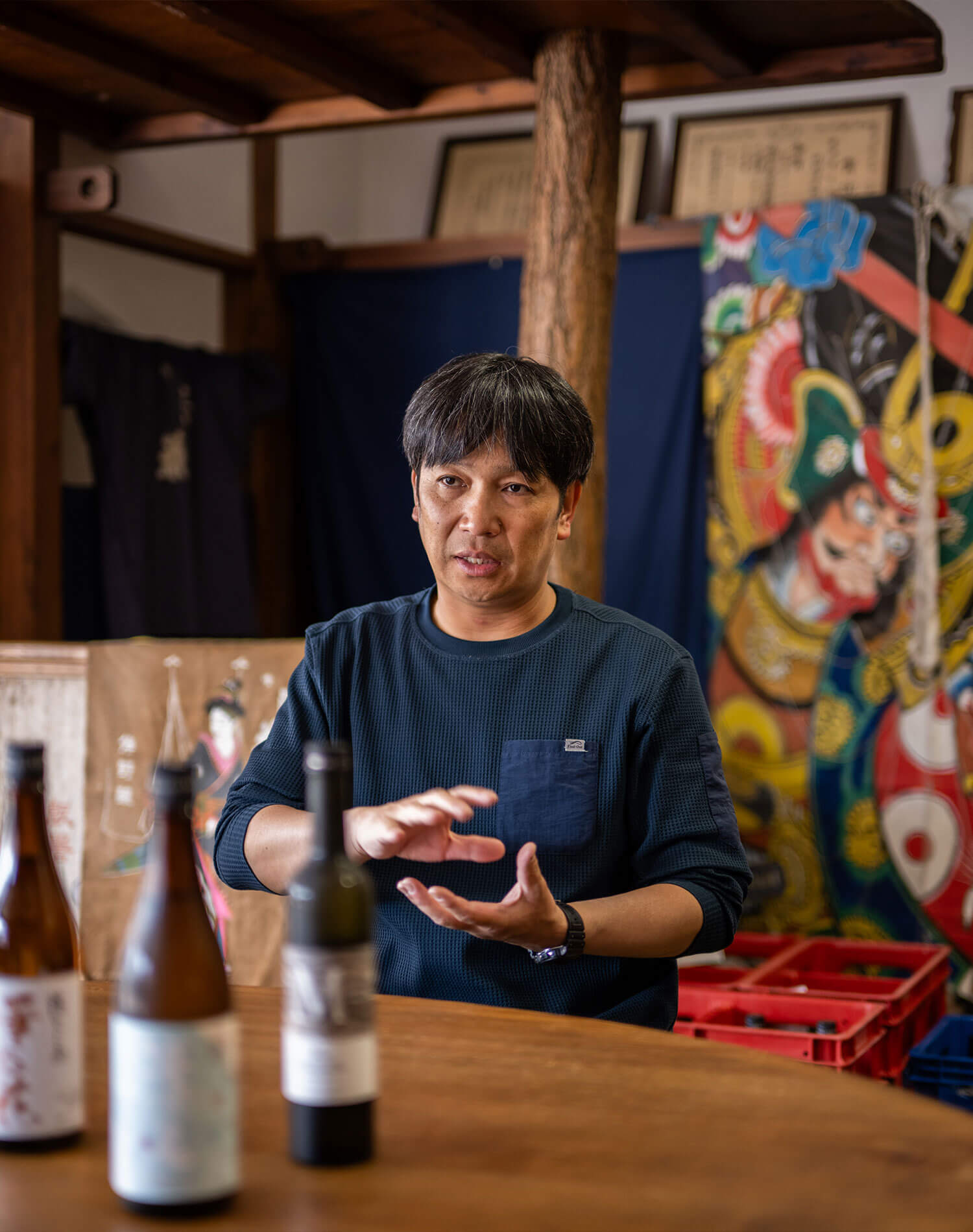 試飲させていただいたお酒について語る伴野さん